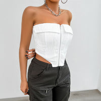 Zipper Strapless Tube Top Thumbnail 4