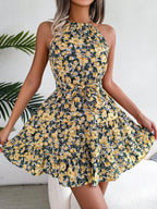 Floral Chiffon Belted Swing Dress WE4U