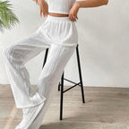 Striped High-Waist Straight Office Pants WE4U