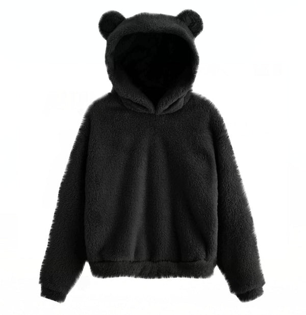 Fluffy Rabbit-Ear Hooded Top - Alternate View - WE4U Fashion USA