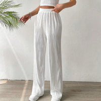 Striped High-Waist Straight Office Pants Thumbnail 2