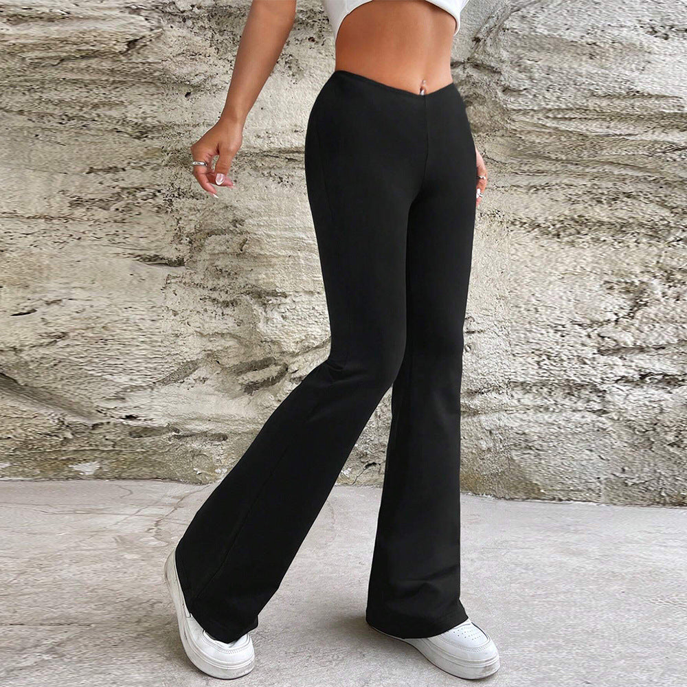 Casual Sports Pants Women Summer V Shaped Waist Slimming Bootcut Pants Trousers