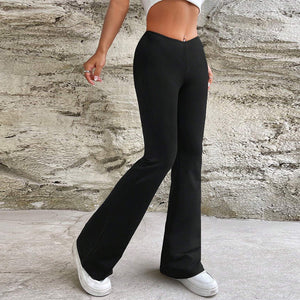 Casual Sports Pants Women Summer V Shaped Waist Slimming Bootcut Pants Trousers