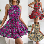 Floral Chiffon Belted Swing Dress WE4U