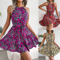 Floral Chiffon Belted Swing Dress Thumbnail 5