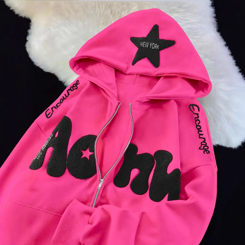 Sweatshirt Outdoor Autumn Winter Loose Long Sleeve Sweatershirt Half Zipper Ladies
