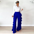 Ruffled High-Waist Wide-Leg Pants WE4U