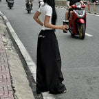 Lace Contrast Wide-Leg Mop Pants WE4U