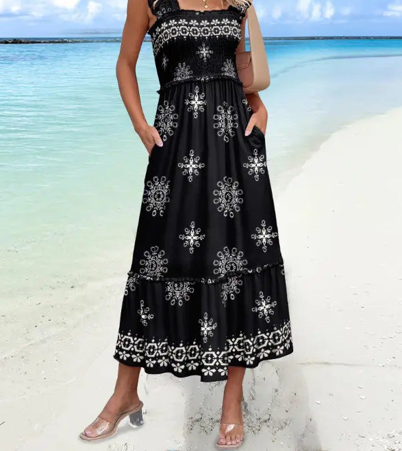 Women Clothing Women Clothing Summer Suspender Waist Tight Vacation Dress