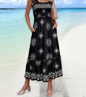 Women Clothing Women Clothing Summer Suspender Waist Tight Vacation Dress