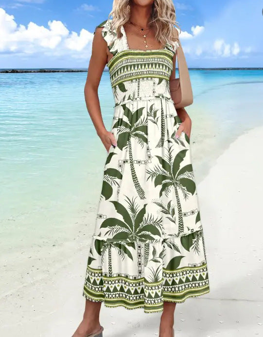 Women Clothing Women Clothing Summer Suspender Waist Tight Vacation Dress