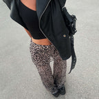 Leopard Print High-Waist Bootcut Pants WE4U
