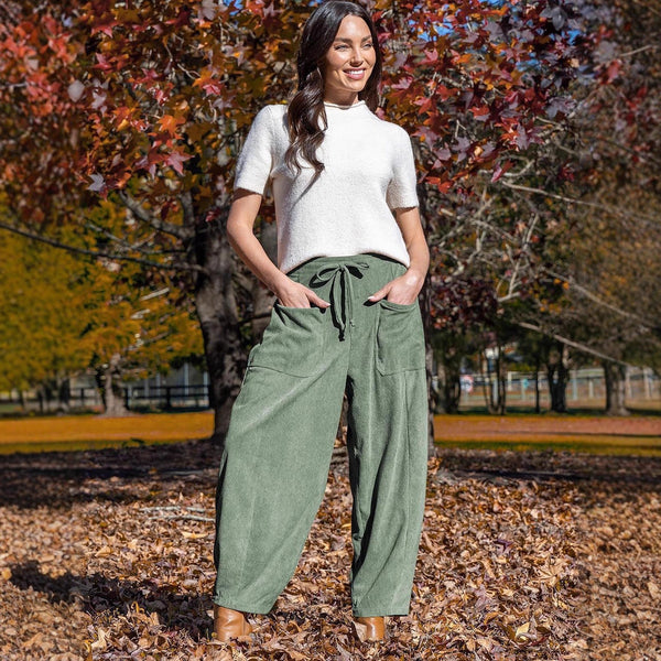 Corduroy Slim Harem Wide-Leg Pants WE4U