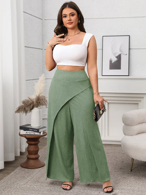 Women Clothing Solid Color Loose Design Wide Leg Pants