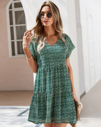 Floral Chiffon Butterfly-Sleeve Midi Dress Thumbnail 9