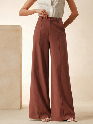 Small Breathable High Waist Drooping Work Pant Light Luxury Loose Slimming Sense Design Straight Casual Pants
