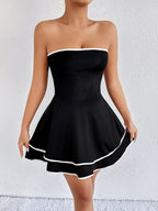 Elegant Summer Stripe Strapless A-Line Dress WE4U