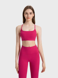 Millennia Crisscross Back Scoop Neck Active Cami with Detachable Chest Pads Thumbnail 11
