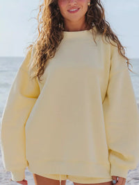 Relaxed Fit Round Neck Sweatshirt and Shorts Set Thumbnail 15