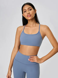 Millennia Crisscross Back Scoop Neck Active Cami with Detachable Chest Pads Thumbnail 4