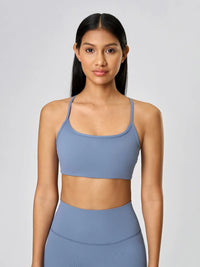 Millennia Crisscross Back Scoop Neck Active Cami with Detachable Chest Pads Thumbnail 5