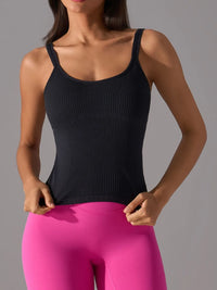 Scoop Neck Active Tank with Detachable Chest Pads Thumbnail 9