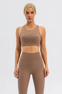 Round Neck Cutout Cropped Active Tank Thumbnail 5