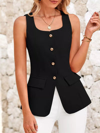 Square Neck Button-Up Vest Thumbnail 10