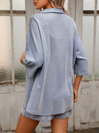 Textured Shirt and Shorts Set Thumbnail 11