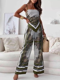 Printed Cami and Wide Leg Pants Set Thumbnail 7