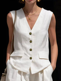 Full Size Sleeveless Vest and Shorts Set Plus Size Thumbnail 2