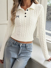 Cable Knit Long Sleeve Sweater Thumbnail 3