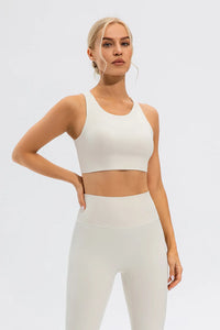 Round Neck Cutout Cropped Active Tank Thumbnail 10