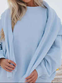 Relaxed Fit Round Neck Sweatshirt and Shorts Set Thumbnail 9