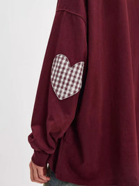 Heart Patch Long Sleeve Sweatshirt Thumbnail 4