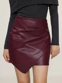 Ruched Mini Skirt with Zipper Thumbnail 8