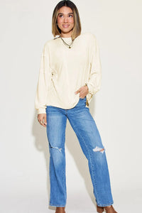 Basic Bae Full Size Ribbed Round Neck Long Sleeve T-Shirt Thumbnail 29