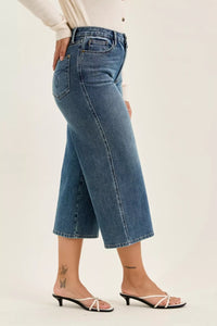 Judy Blue High Waist "Dottie" Wide Crop Md Quarry Fade Jeans Thumbnail 3