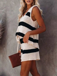 Striped Knit Tank and Shorts Set Thumbnail 6