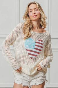 BiBi Sequin American Flag Heart Knit Up Thumbnail 10