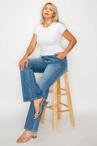bytos Full Size Cat's Whiskers Mid Rise Bootcut Jeans Thumbnail 15