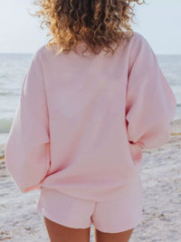 Relaxed Fit Round Neck Sweatshirt and Shorts Set Thumbnail 3