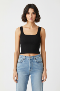 Ribbed Square Neck Tank Top Thumbnail 7