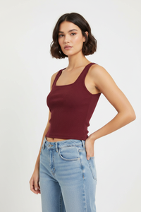 Ribbed Square Neck Tank Top Thumbnail 13