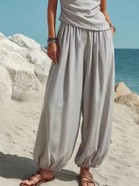 Full Size One-Shoulder Top and Wide Leg Pants Set Plus Size Thumbnail 9