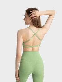 Millennia Crisscross Back Scoop Neck Active Cami with Detachable Chest Pads Thumbnail 30