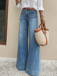 High-Waisted Wide Leg Stretch Jeans Thumbnail 1