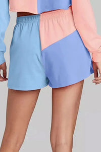 Color Block Round Neck Top and Shorts Set Thumbnail 11