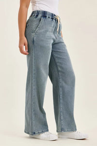 Judy Blue Hight Waist Wilhelmina Baggy Jeans with Md Aged Stone Blue Wash Thumbnail 2