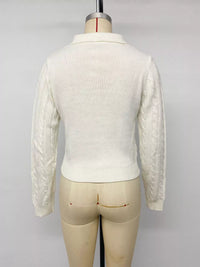 Cable Knit Long Sleeve Sweater Thumbnail 14
